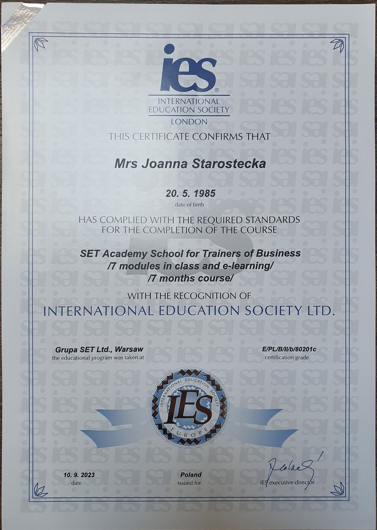 International Education Society — London