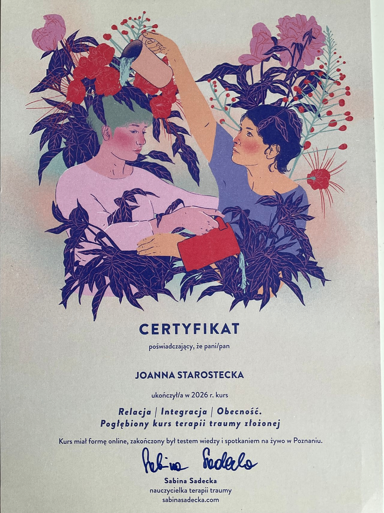 Relacja | Integracja | Obecność — Terapia traumy złożonej (Sabina Sadecka)